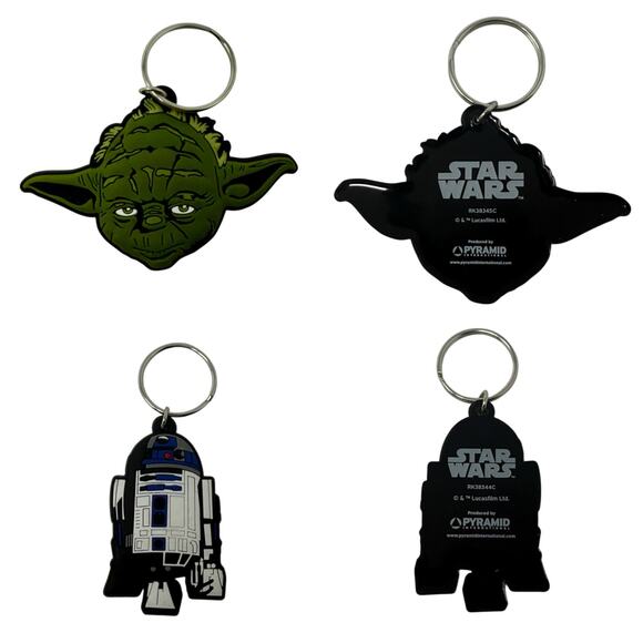 Lucas Film Star Wars 3D Yoda and R2-D2 Rubber Keychains (Set of 2) - Picture 1 of 5